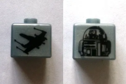 Bead, Square with SW R2-D2 and X-wing Fighter Pattern