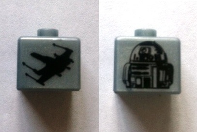 Bead, Square with SW R2-D2 and X-wing Fighter Pattern