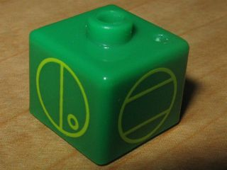 Bead, Square with Matoran Alphabet L, E, W and A Pattern (P1703)