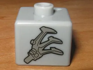 Bead, Square with Bionicle Claw Pattern (P1704)