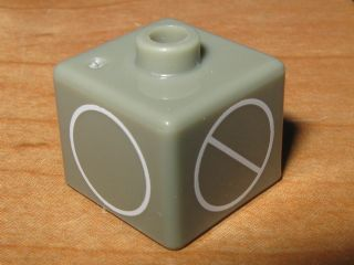 Bead, Square with Matoran Alphabet O, N, U and A Pattern (P1704)