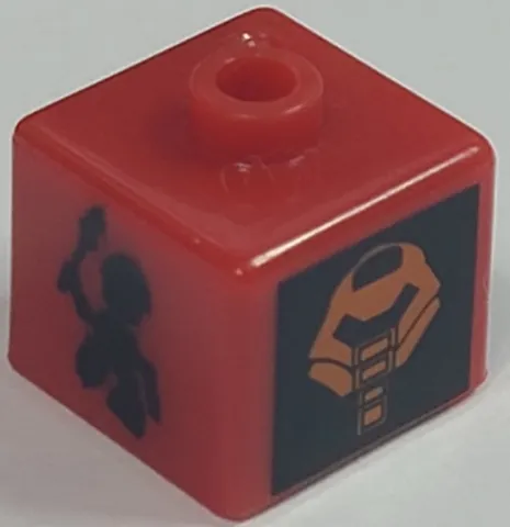 Bead, Square with Bionicle Turaga Vakama and Huna Pattern (P1706)