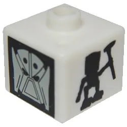 Bead, Square with Bionicle Turaga Nuju and Matatu Pattern (P1702)