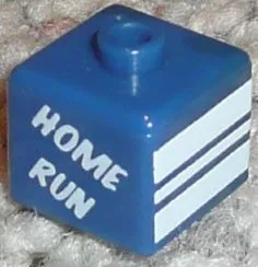 Bead, Square with 'HOME RUN' , 'GRAND SLAM' and White Stripes Pattern (P1519)