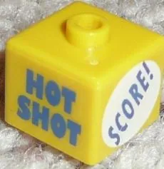 Bead, Square with 'HOT SHOT', 'SCORE!' and '23' Pattern (P1519)