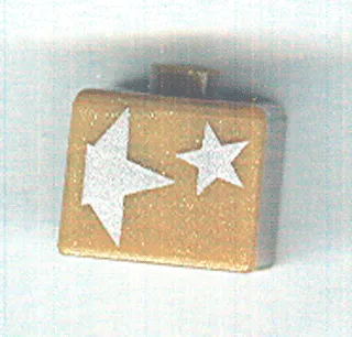 Bead, Square with Silver Stars Pattern (P3110)