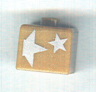Bead, Square with Silver Stars Pattern (P3110)