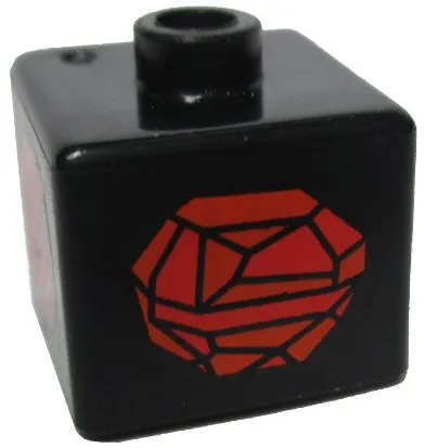 Bead, Square with Red Rock Pattern