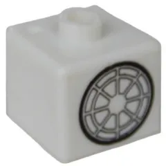 Bead, Square with Bionicle Kopaka Shield Pattern (P1702)