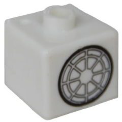 Bead, Square with Bionicle Kopaka Shield Pattern (P1702)