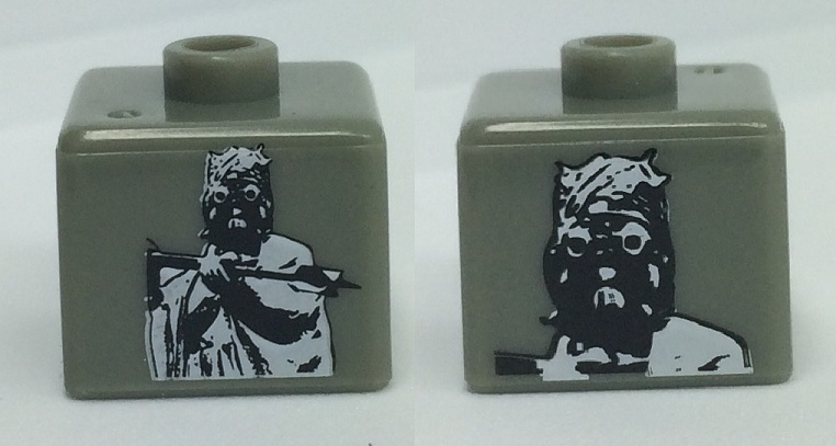 Bead, Square with SW Tusken Raider Pattern