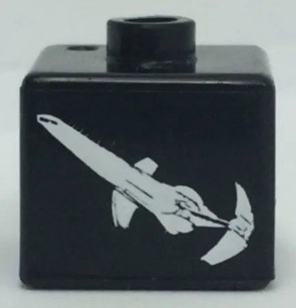 Bead, Square with SW Sith Infiltrator Pattern