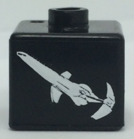 Bead, Square with SW Sith Infiltrator Pattern