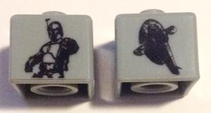 Bead, Square with SW Jango Fett / Slave 1 Pattern