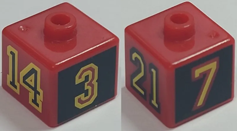 Bead, Square with '3', '21', '7' and '14' Pattern (from P1530)