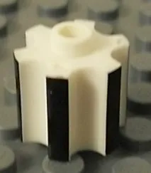 Bead, Technic Gear Style with Black Edges Pattern