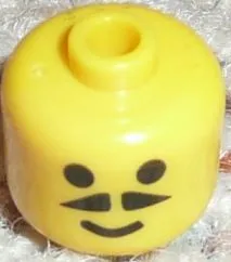 Bead, Cylinder Large with Minifigure Head Pattern, Moustache Pointed with Standard Grin