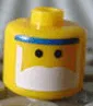 Bead, Cylinder Large with Minifigure Head Pattern, Small Eyes, White Beard and Blue Headband