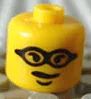 Bead, Cylinder Large with Minifigure Head Pattern, Goggles and Smirk