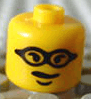 Bead, Cylinder Large with Minifigure Head Pattern, Goggles and Smirk