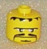 Bead, Cylinder Large with Minifigure Head Pattern, Thin Moustache, Goatee, Connected Eyebrow