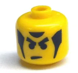 Bead, Cylinder Large with Minifigure Head Pattern, Angry Eyebrows and Sideburns (from P1518)