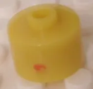 Bead, Cylinder, Flat Edge with Red ''' Pattern