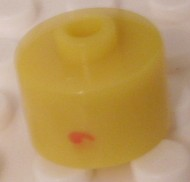 Bead, Cylinder, Flat Edge with Red ''' Pattern