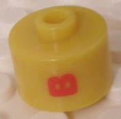Bead, Cylinder, Flat Edge with Red 'B' Pattern