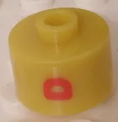 Bead, Cylinder, Flat Edge with Red 'D' Pattern