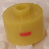 Bead, Cylinder, Flat Edge with Red 'I' Pattern