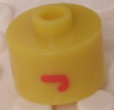 Bead, Cylinder, Flat Edge with Red 'J' Pattern