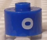 Bead, Cylinder, Flat Edge with White 'O' Pattern