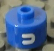 Bead, Cylinder, Flat Edge with White 'U' Pattern