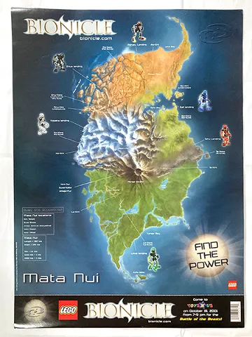 BIONICLE Poster, Mata Nui Map