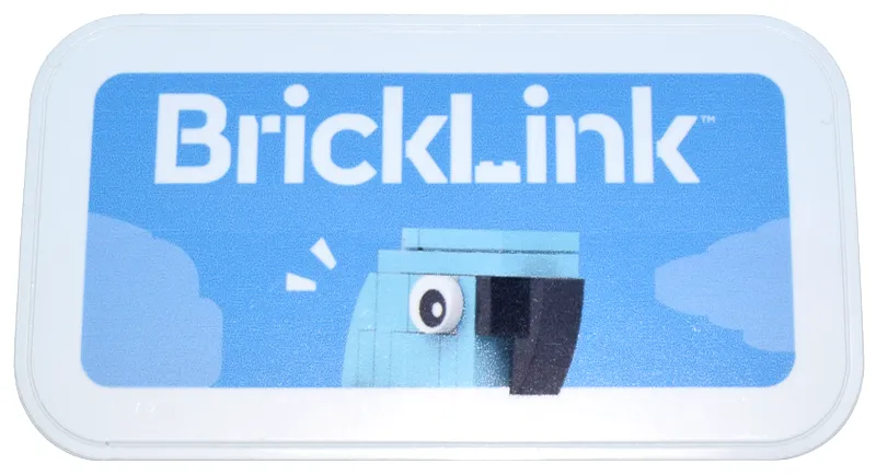 Sticker, 'BrickLink' Wordmark and Parrot on Medium Blue Background