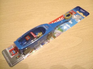Toothbrush, Jack Stone (Minifigure 4j008), Blue Police Car - Colgate (Danish), no bonus stickers