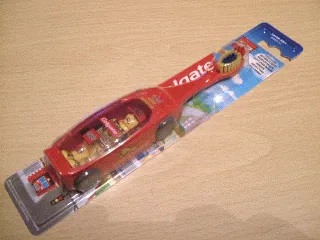 Toothbrush, Jack Stone (Minifigure js001), Red Fire Rescue - Colgate (Danish), no bonus stickers