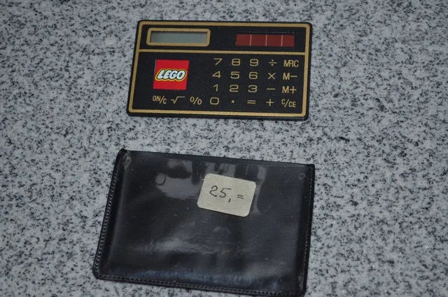 Calculator, Solar Powered with Lego Logo Pattern and Case