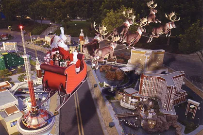 Christmas Card - 2007 Legoland California, Santa Flying over Miniland Las Vegas