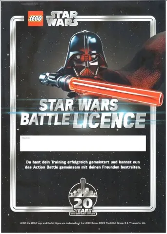Star Wars Battle Licence (License) Certificate (German)