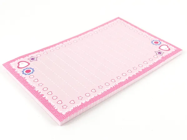 Memo Pad Clikits - Hearts, Stars and Flowers on Pink Background with Dark Pink Border (25 Sheets)