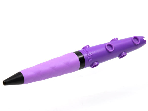 Clikits Star Pen, Dark Purple and Black, 9 Icon Holes, Clikits Lavender Rubber Grip
