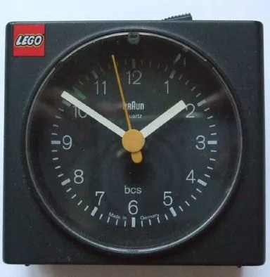 Clock Unit, Braun Quartz with Lego Logo Pattern