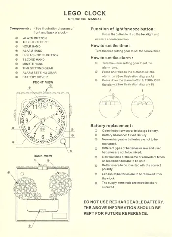 Flyer 2002 Clock Insert - Operating Manual