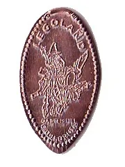 Pressed Penny - LEGOLAND California Wizard Minifigure Riding Dragon Pattern