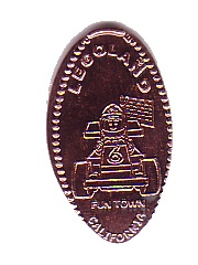 Pressed Penny - LEGOLAND California Fun Town Race Car Pattern