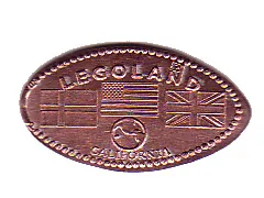 Pressed Penny - LEGOLAND California Danish, American, and British Flags Pattern
