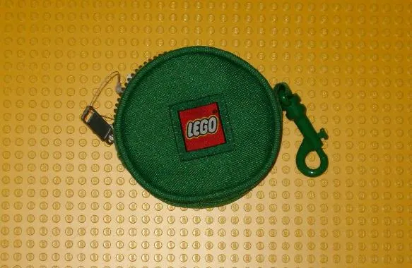 Coin Purse, Round with Lego Logo, Zippered, with Clip