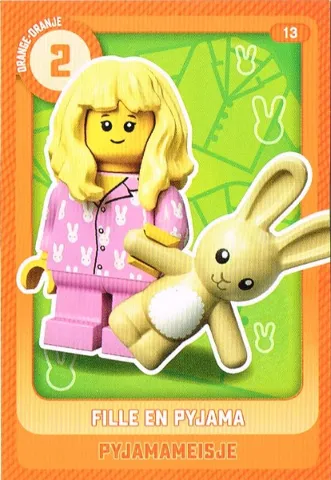 Create the World Trading Card #  13 Fille en Pyjama / Pyjamameisje (Belgian)